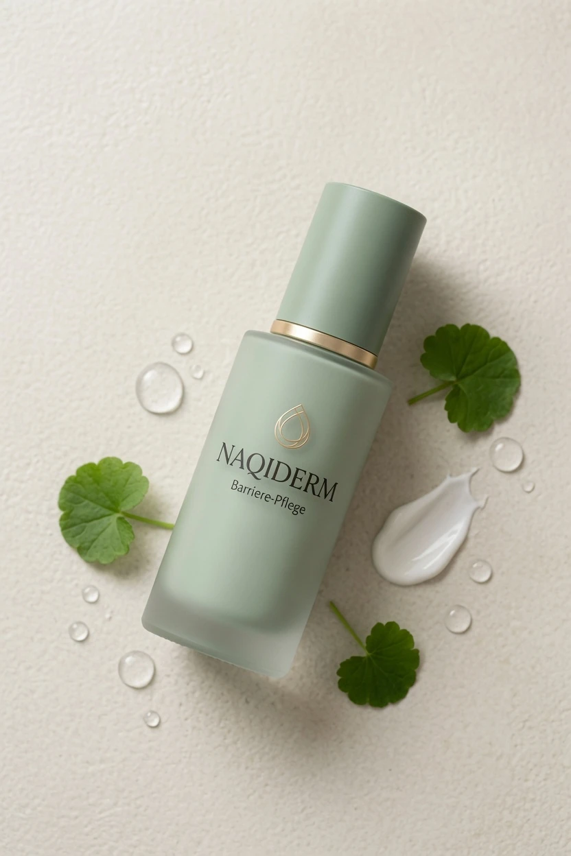Naqiderm Barrier Daily Cream — Flatlay auf natürlicher Oberfläche